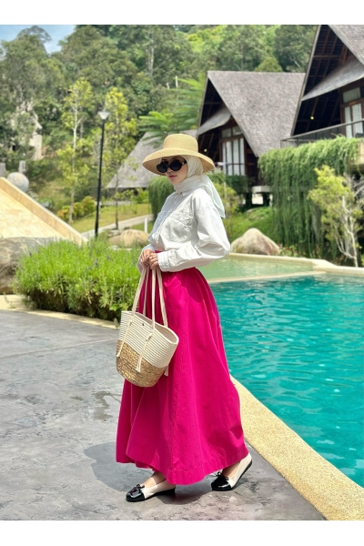 Poplin Skirt 3.0 in Barbie Pink Poplin Skirt 3.0 in Barbie Pink